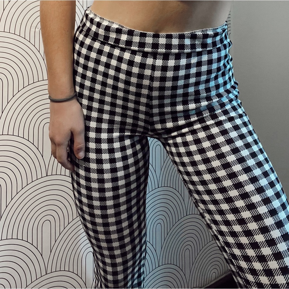 Blue and white patterned pants